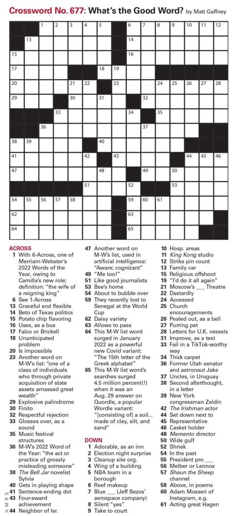 Puzzles Printable Crossword Issue December 23 2022