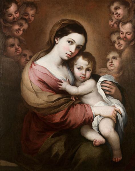 Studio of Bartolomé Esteban Murillo The Madonna and Child surrounded