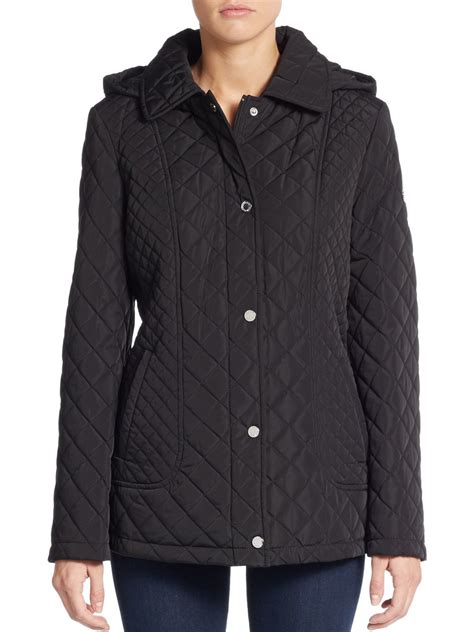 Calvin Klein Quilted Hooded Jacket In Black Lyst