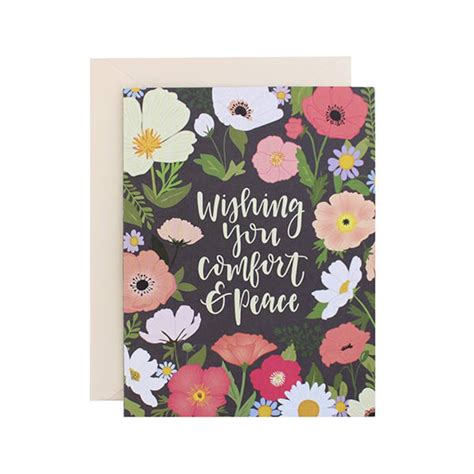 Wishing You Comfort And Peace Floral Sympathy Card Etsy