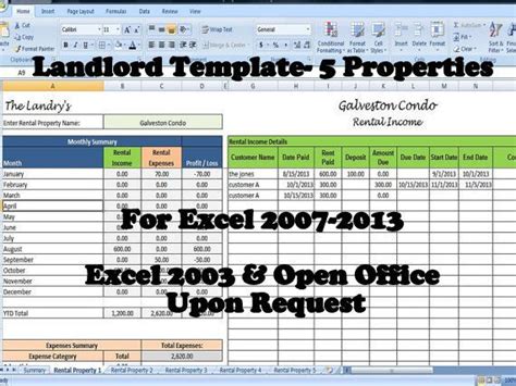 rental property management templates images