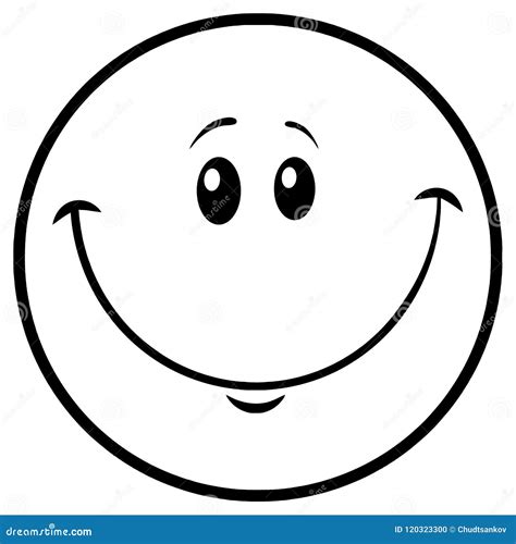 Smiley Face Cartoon Character Blanco Y Negro Imagen Editorial