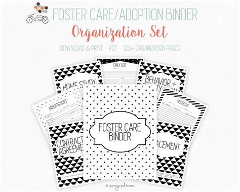 Foster Care Adoption Organization Binder 100 Pages Etsy
