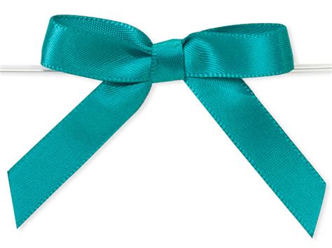 2 Teal Pre Tied Satin Gift Bows With Twist Ties 12 Pack Nashville