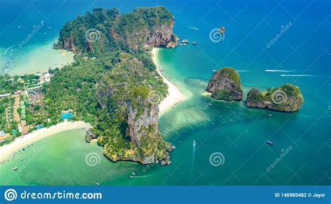 Railay Beach In Thailand Krabi Province Aerial View Of