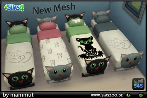 Blackys Sims 4 Zoo Single Bed Cat By Mammut • Sims 4 Downloads