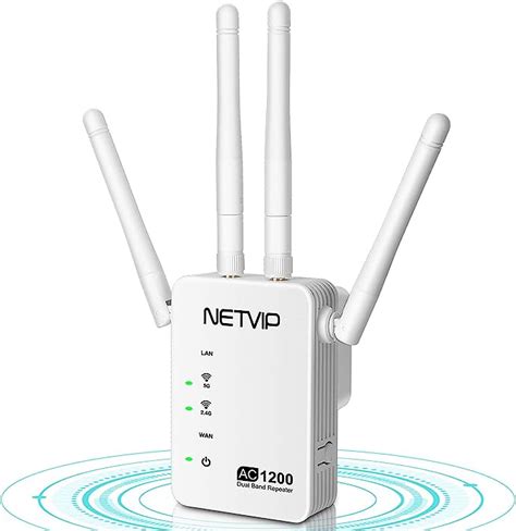 Netvip Ac1200 Wifi Extender Wifi Booster Long Range Covers Up To 2500