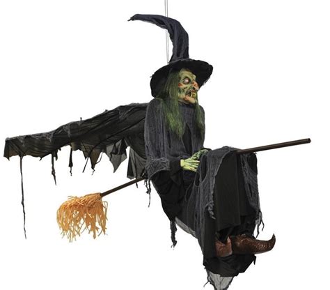 Gemmy Witch Flying Halloween Haunted House Prop Decor Scary Garden Yard