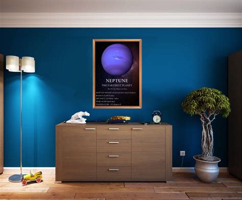 Planet Neptune Solar System Art Print Planet Wall Decor Etsy