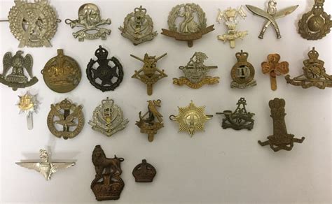A Large Collection Of Over 60 Restrike British Army Cap Badges Ww1