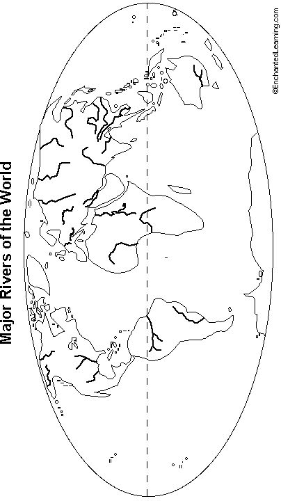 The briesemeister projection is a modified version of the hammer projection, where the central meridian is set to 10°e, and the pole is rotated by 45°. Outline Map: Major Rivers of the World - EnchantedLearning.com