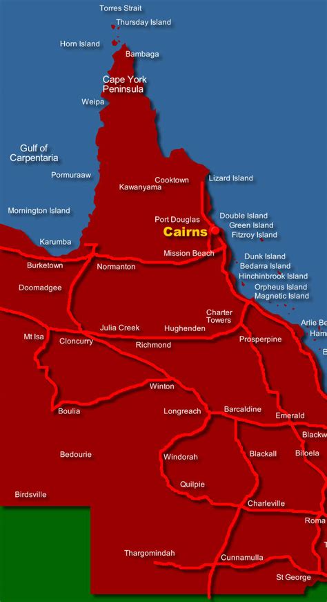 West Queensland Map Cairns Australia Mappery