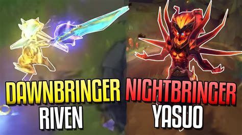 New Nightbringer Yasuo And Dawnbringer Riven Skins Gameplay Teaser