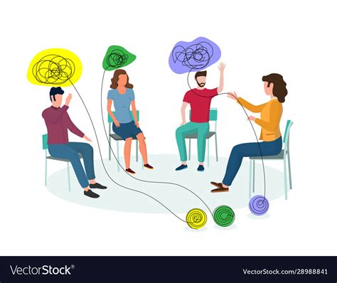 Group Psychotherapy Concept For Web Banner Vector Image