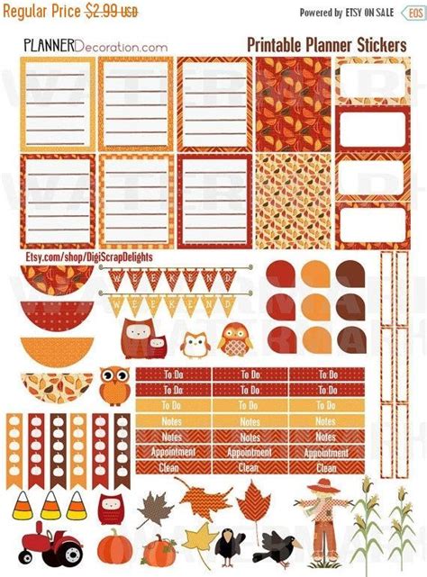 Printable Planner Stickers In Beautiful Autumn Red Gold And Orange