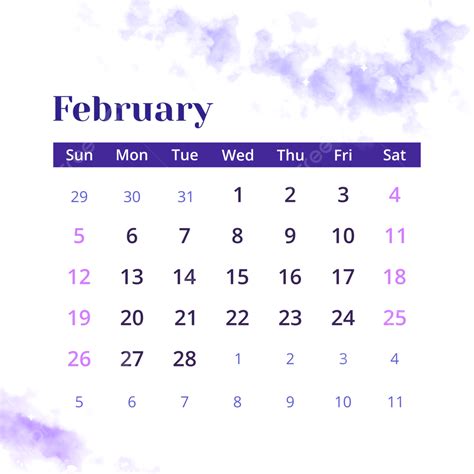 Watercolor Calendar February 2023 Calendar February 2023 Png And