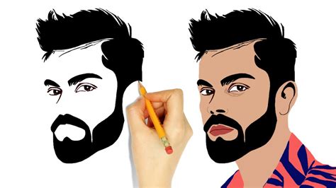 How To Draw Virat Kohli Virat Kohli Step By Step Drawing Youtube