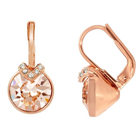 Bella V Pierced Rose Gold Plated Earrings 5299318 Swarovski Ladies Jewelry Jewelry Jomashop