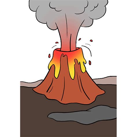 How To Draw A Volcano Really Easy Drawing Tutorial