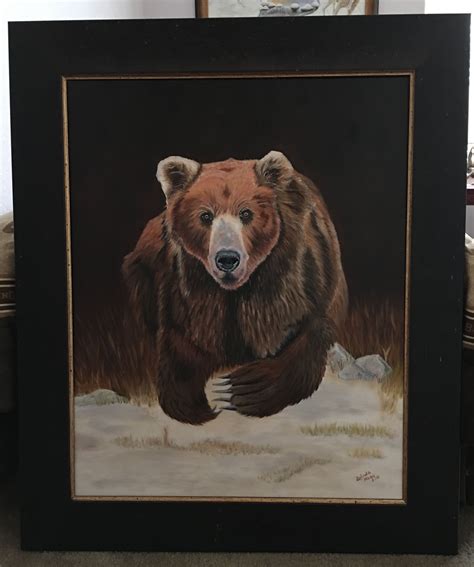 Emergence 24 X 30 Oil On Canvas Framed And Ready To Hang Grizzly