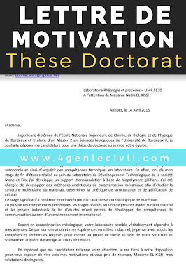 Exemple De Lettre De Motivation Pour S'inscrire Au Doctorat  jilbibab