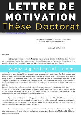 Lettre De Motivation Doctorat