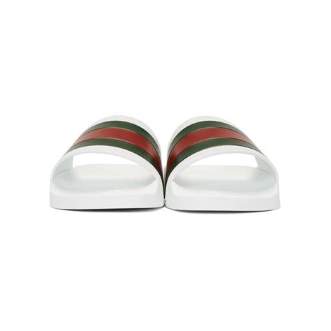 Gucci Pursuit 72 Rubber Slide Sandals In White For Men Lyst