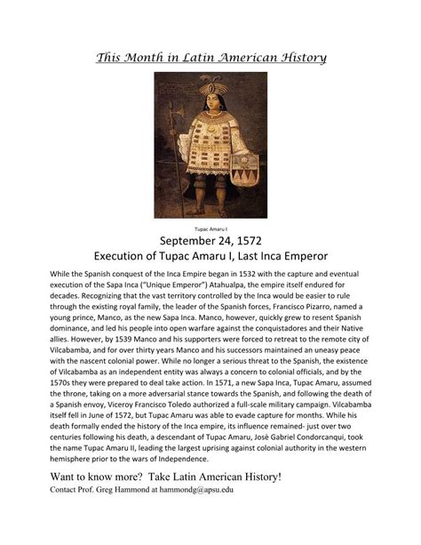 September 24 1572 Execution Of Tupac Amaru I Last Inca Emperor Docslib