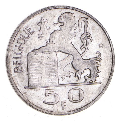 Silver World Coin 1948 Belgium 50 Francs World Silver Coin 127