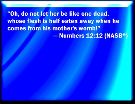 Numbers 1212 Let Her Not Be As One Dead Of Whom The Flesh Is Half