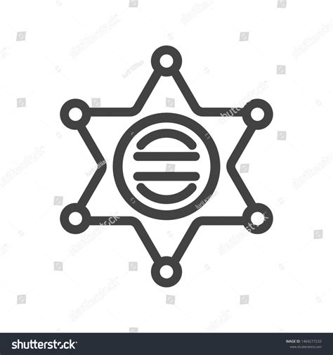 Sheriff Star Badge Outline Icon Vector Stock Vector Royalty Free