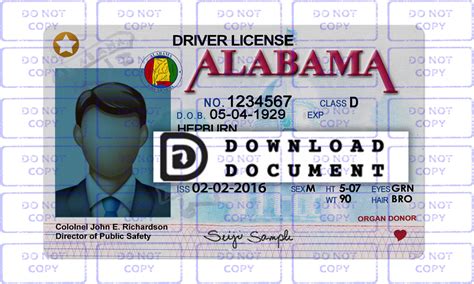 Alabama Driver License Template Edit Ssc