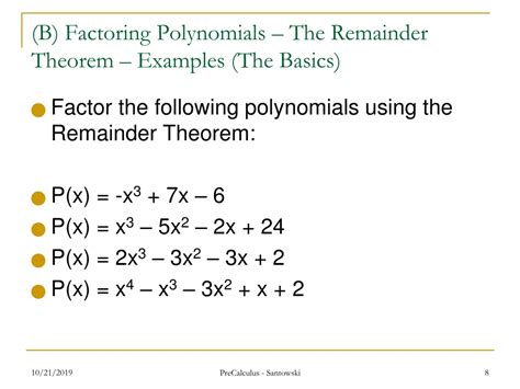 Ppt Lesson 11 Polynomial Theorems Using Factoring Powerpoint