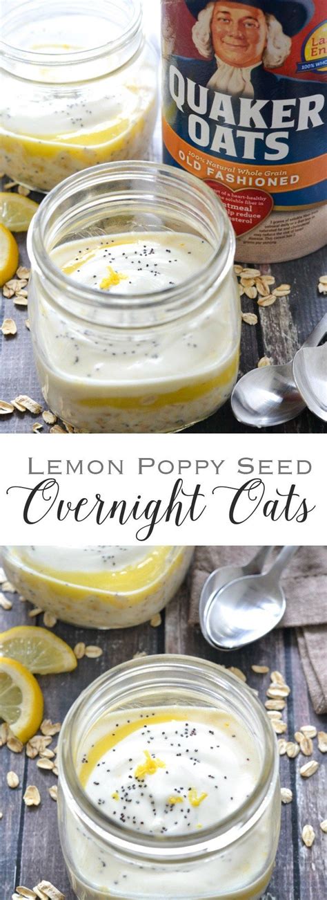 Overnight oatmeal is very popular, some people add greek yogurt to theirs for more protein, but personally i'm not a fan of the tangy taste. Lemon Poppy Seed Overnight Oats | Recipe | Overnight oats ...