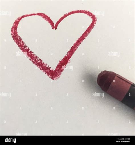 Heart Drawn With A Red Crayon Stock Photo Alamy