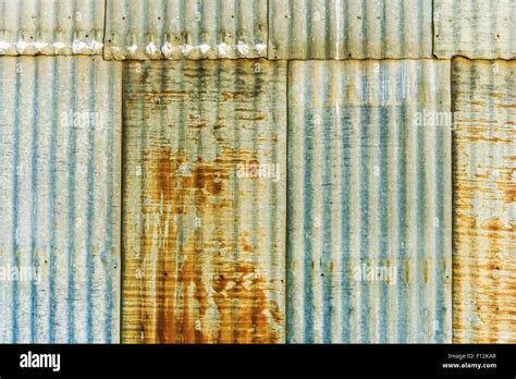Aged Rusty Corrugated Metal Panels Photo Background Stock Photo Alamy