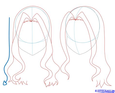 Anime is a phrase used by individuals living exterior of japan to describe cartoons or animation produced inside japan. how to draw girl hair step 10 | Drawing hair tutorial, How to draw anime hair, Anime drawings ...