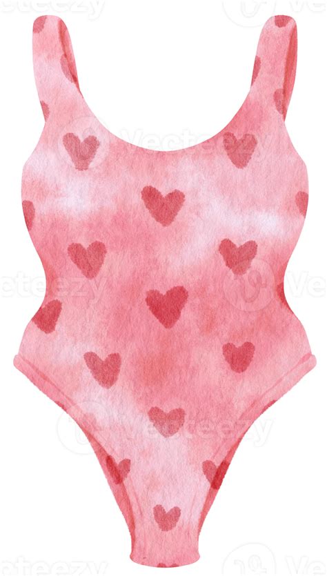 Pink One Piece Bikini Swimsuits Watercolor Style For Decorative Element 9788013 Png
