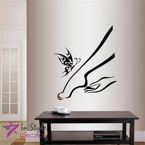 wall vinyl decal home decor art sticker girl woman hand and foot body care pedicure nails