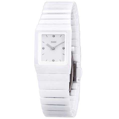 Rado Ceramica White Diamond Dial Ladies Ceramic Watch R21703712