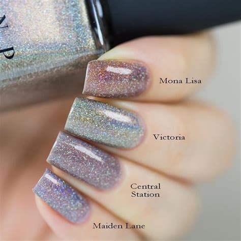 Ilnp Holo Nail Polishs ~ 4 Of Their Colors Side By Side Holographic