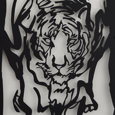 Power Of Tiger Metal Wall Art Unique Wall Decor Modern Home Etsy