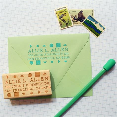 Geometric Custom Return Address Stamp Paper Pastries