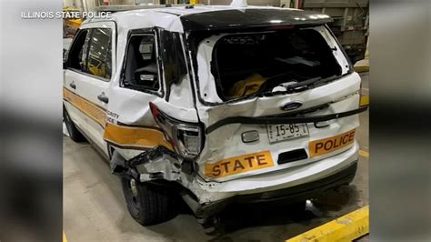 Illinois State Police Troopers Vehicle Struck While Making Traffic