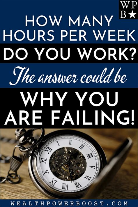 How Many Hours Per Week Do You Work The Answer Could Be Why You Are