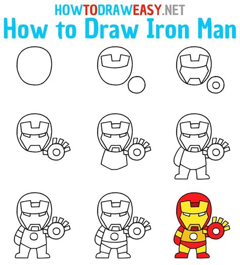 How To Draw Iron Man Step By Step Iron Man Drawing Easy Iron Man