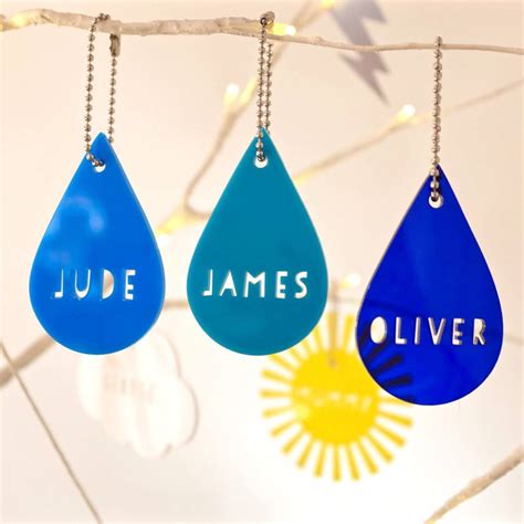 Personalised Weather Theme Acrylic Decorations By Auntie Mims