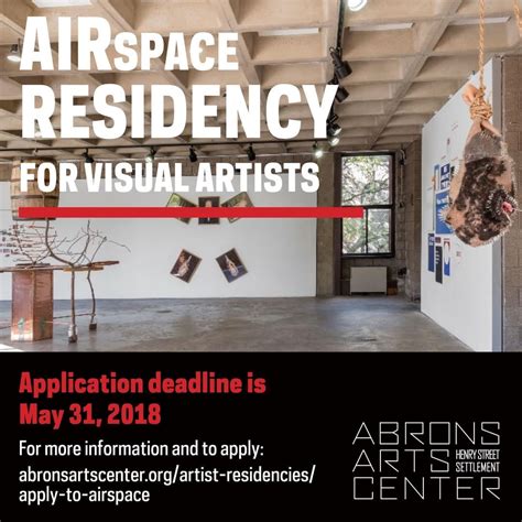 remember that the application for 2018 2019 visual arts airspace residencies at abrons is only