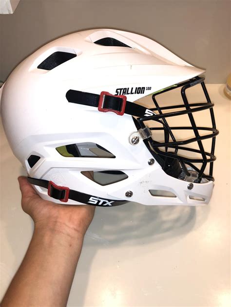 White Used Youth Players Stx Stallion 100 Youth Helmet Sidelineswap