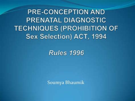 Pre Conception And Prenatal Diagnostic Techniques Act Pcpndt